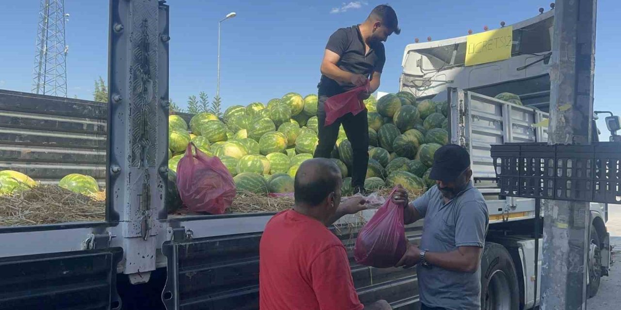 Elazığlı esnaf 30 ton karpuzu ücretsiz dağıttı
