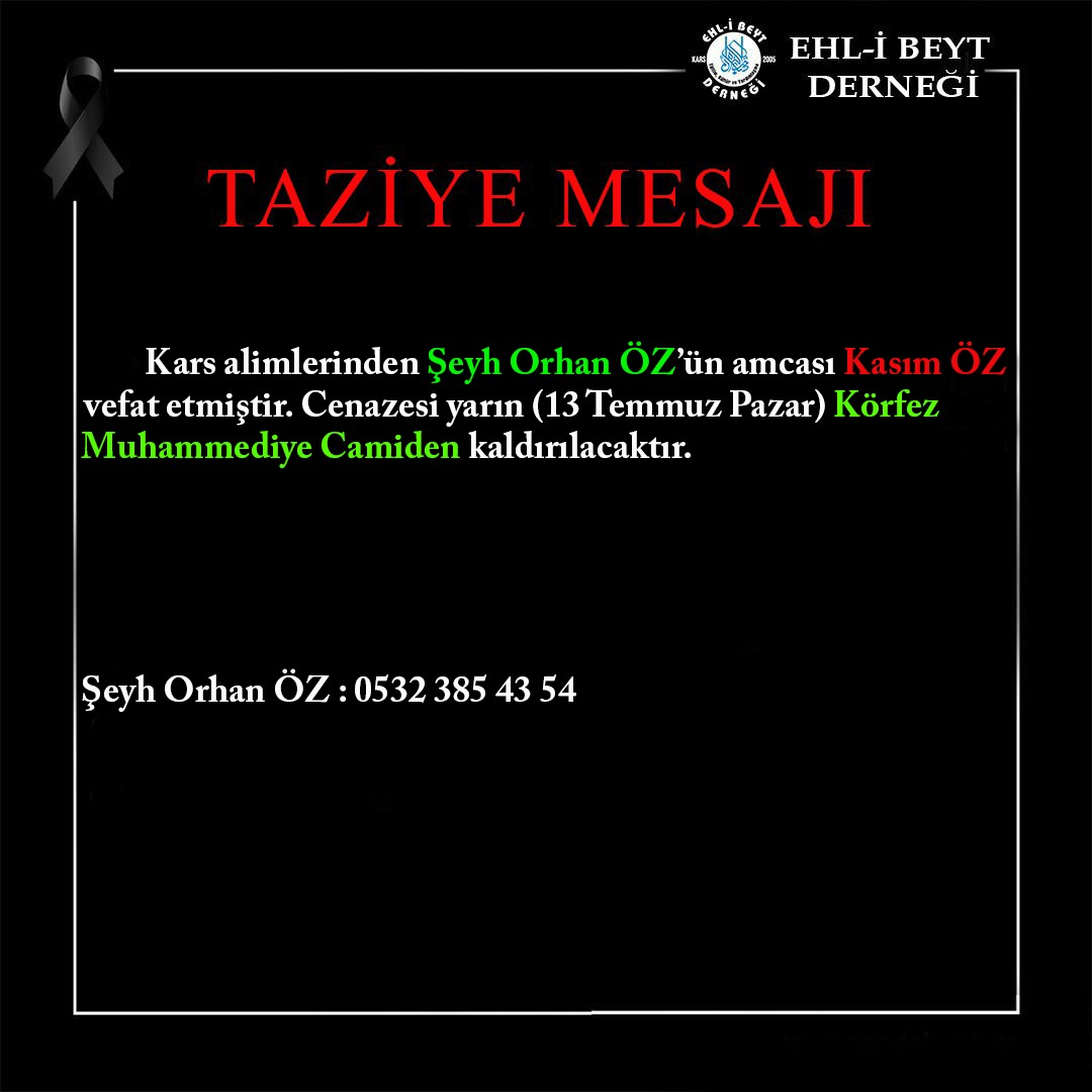TAZİYE MESAJI