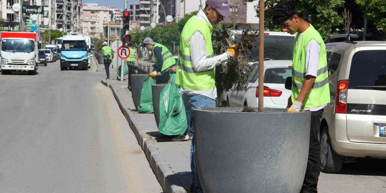 Van Büyükşehir Belediyesinden yeşil alanlarda yoğun mesai