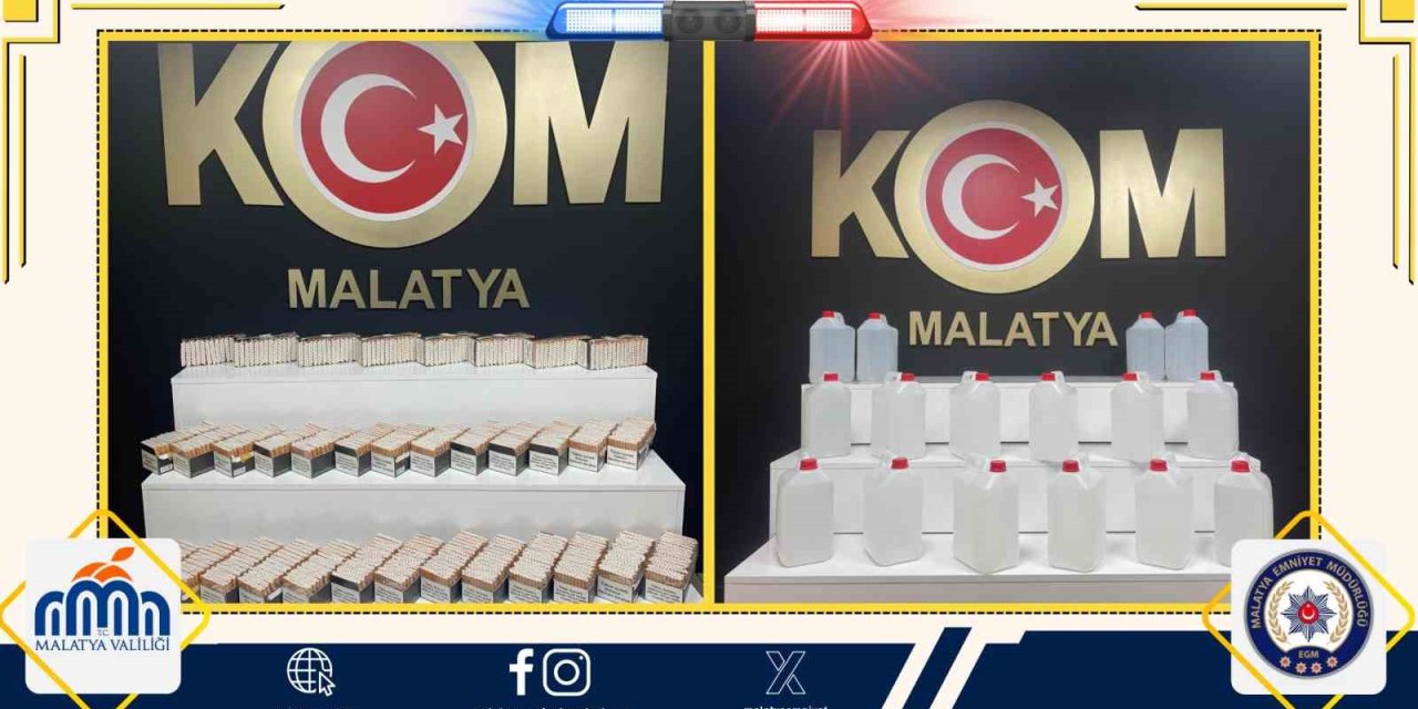 Malatya’da kaçak makaron ve etil alkol ele geçirildi