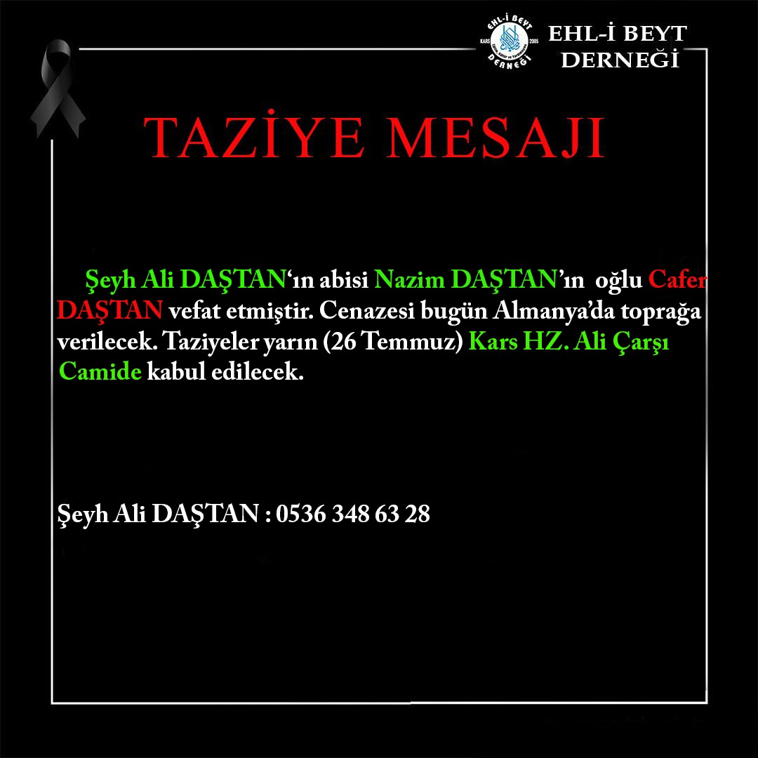 TAZİYE MESAJI