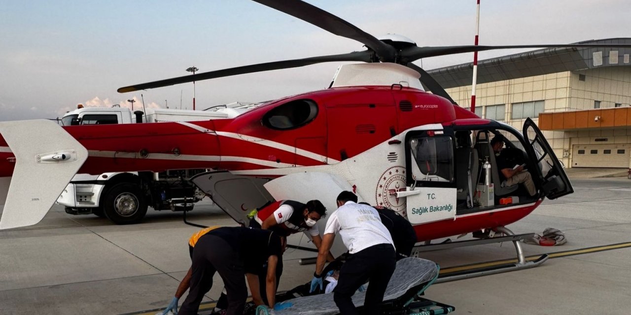 Akciğer hastası şahıs ambulans helikopter ile Van’a getirildi