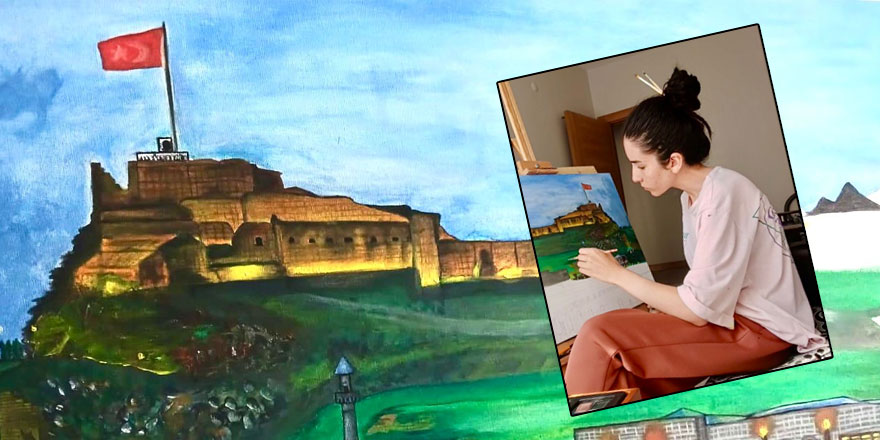 Ressam Demirbaş'ın Fırçasından Kars Kalesi’nin Ruhu Taşıyor