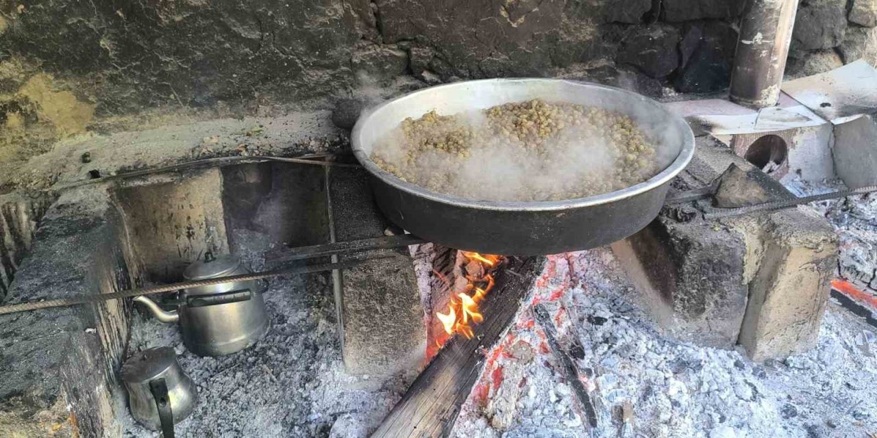 Erzurum Uzundere’de pekmez kazanları kaynıyor
