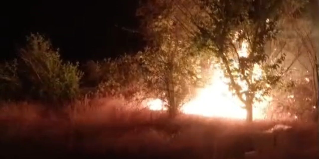 Darende’de ot yangını