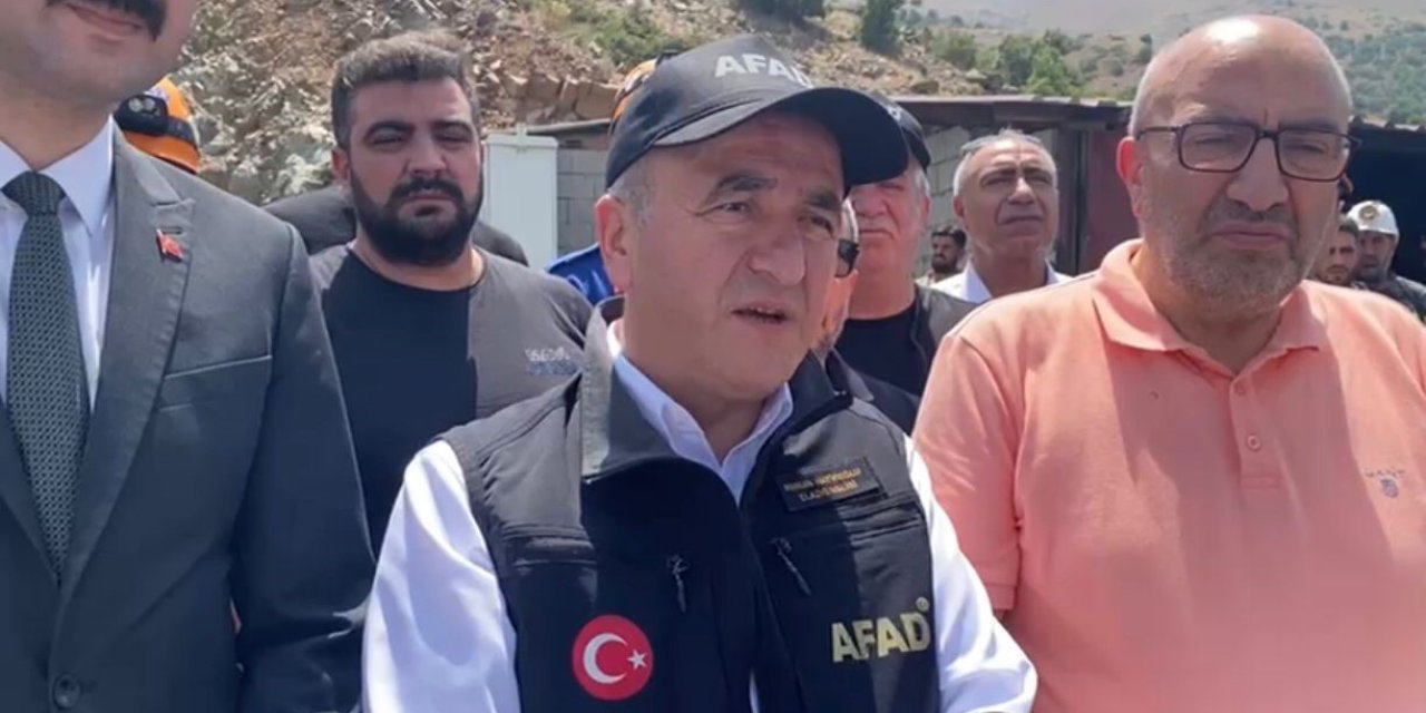 Elazığ Valisi Hatipoğlu: "Göçükte 1 işçimiz kaldı, 80 kişilik ekip kurtarma çalışmalarını sürdürüyor"