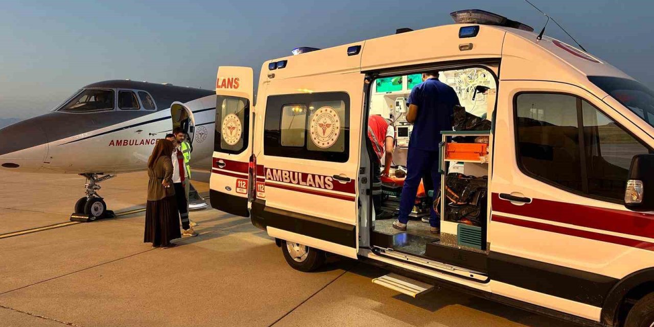 Solunum yetmezliği yaşayan bebek ambulans uçakla Ankara’ya sevk edildi
