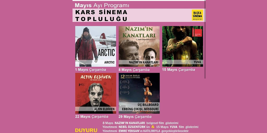 Kars Sinema Topluluğu Mayıs ayı programını açıkladı