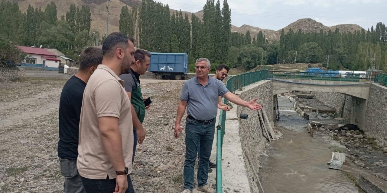 DSİ Bölge Müdürü, Kağızman'daki Taşkın Kontrol Çalışmalarını İnceledi