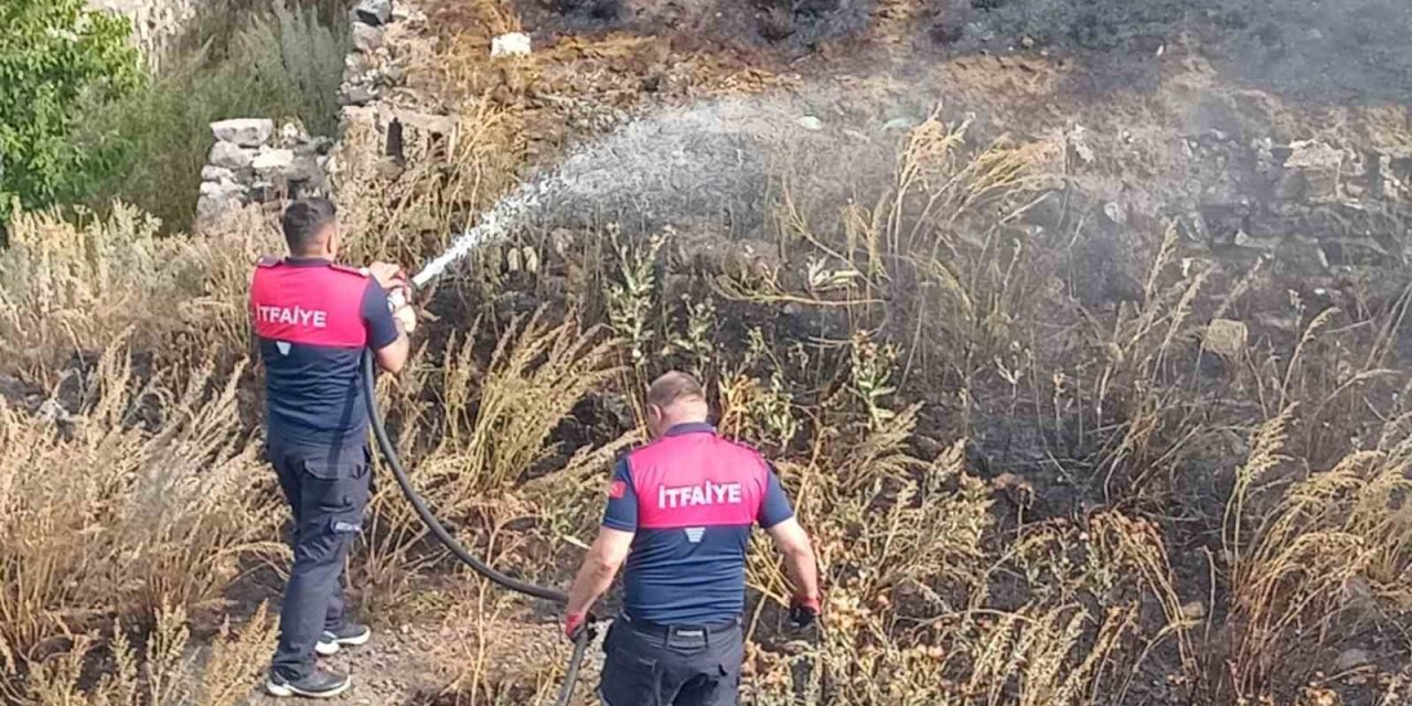 Kars’ta anız yangını kısa sürede söndürüldü