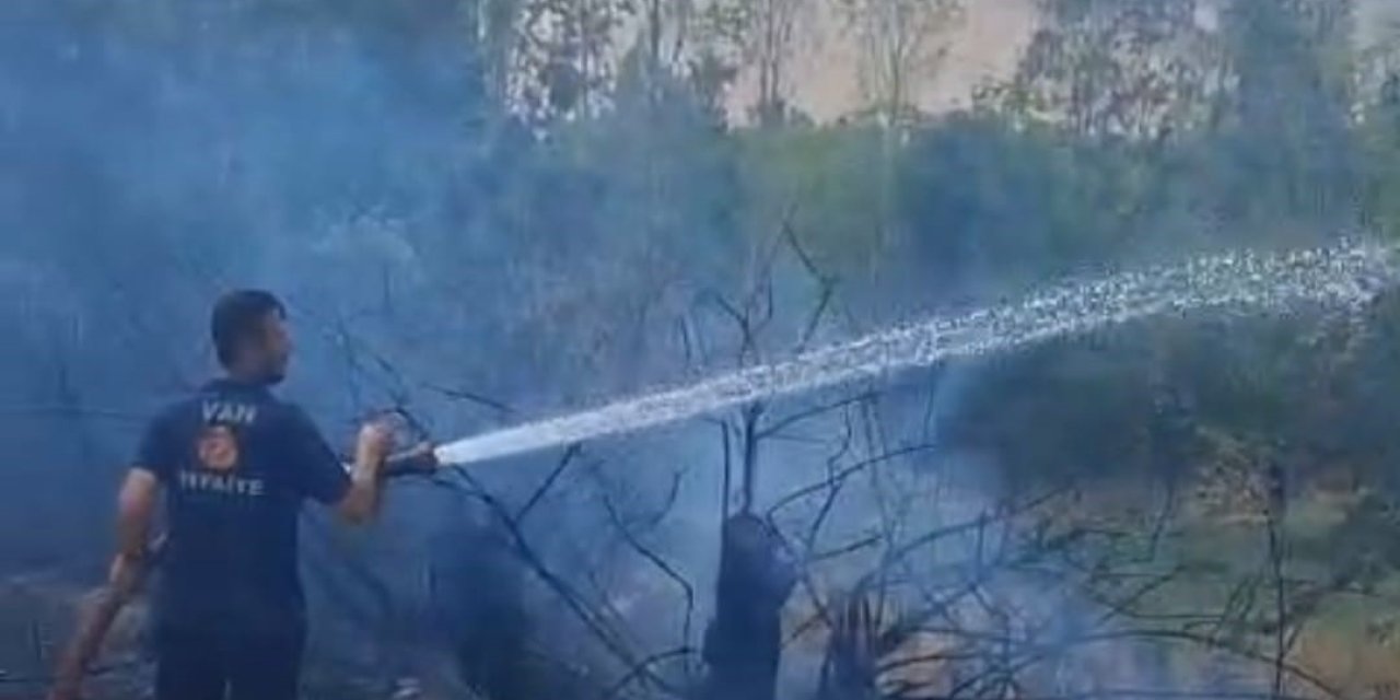 Gevaş’ta bahçe yangını korkuttu