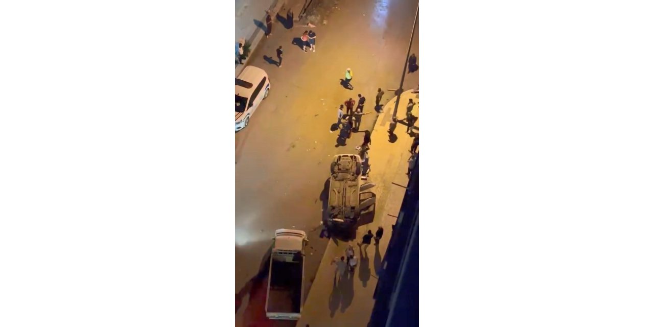 Elazığ’da otomobil takla attı