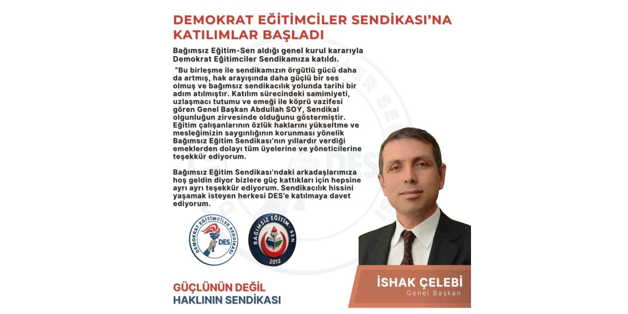 Demokrat Eğitimciler Sendikası’na katılımlar başladı