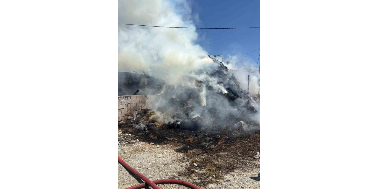 Erzincan’da samanlık ve ahır yandı