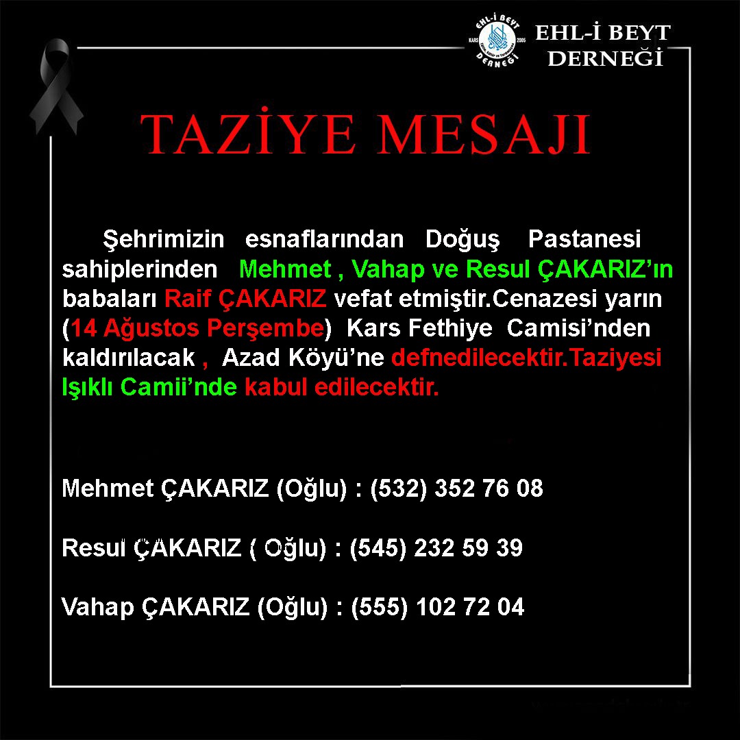 TAZİYE MESAJI