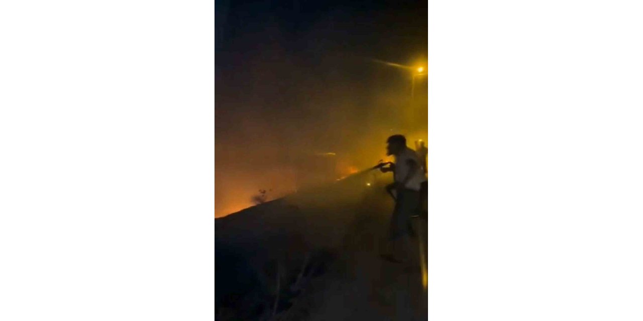 Altınçevre köyünde arazi yangını