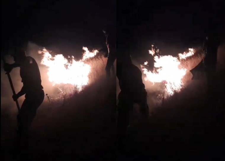 Kars’ta anız yangını söndürüldü