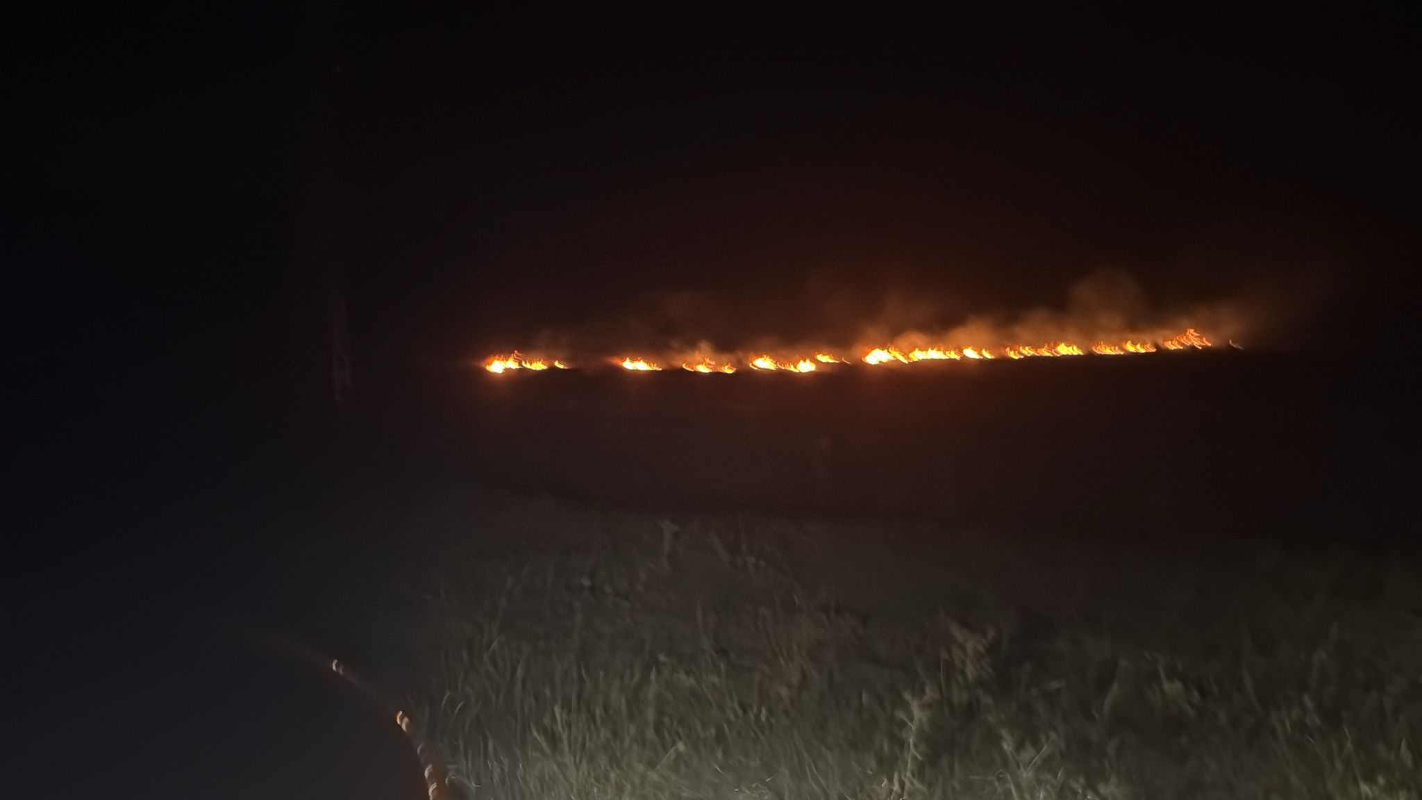 Kars'ta anız yangını