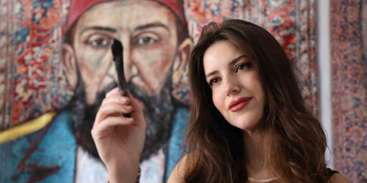 Elazığlı genç mühendis, halı üzerine portre çizimleriyle dünyaya açıldı