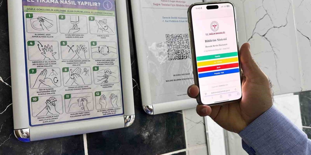 Derecik Devlet Hastanesi’nde QR kod temizlik uygulaması başladı