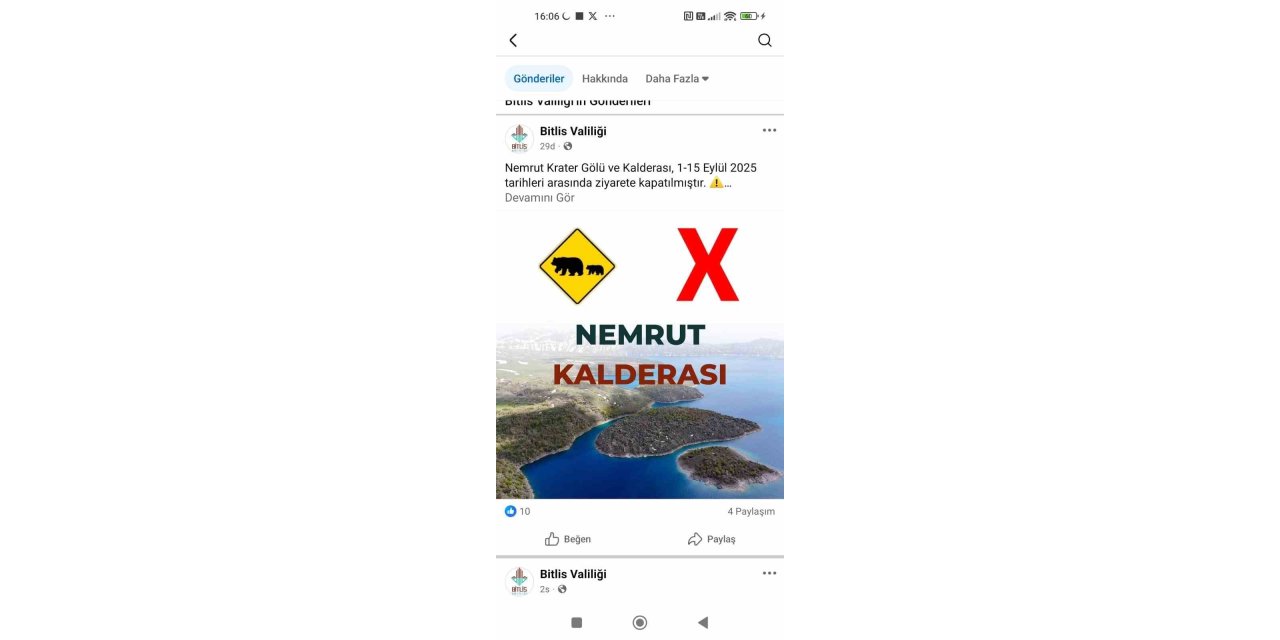 Nemrut Kalderası ziyarete kapatıldı