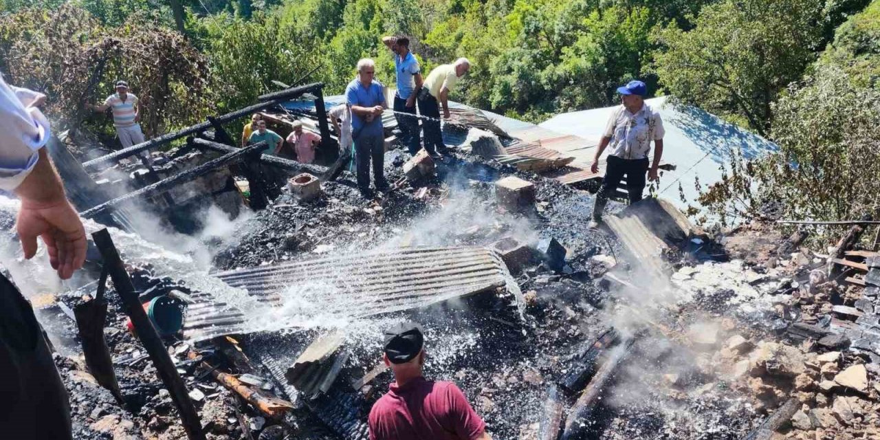 İspir Üzümbagı Köyü’nde korkutan yangın, 6 ev kullanılamaz hale geldi