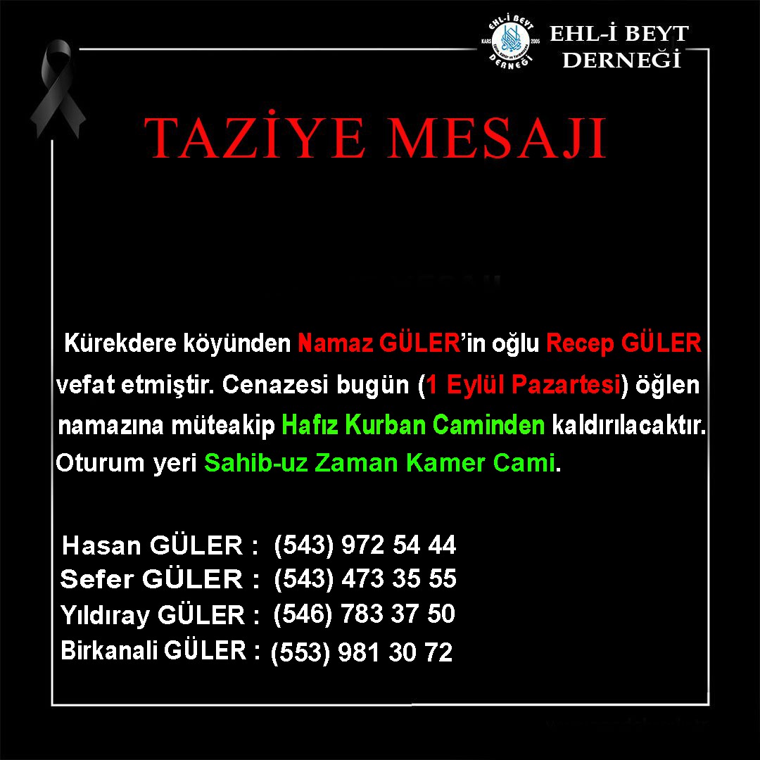 TAZİYE MESAJI
