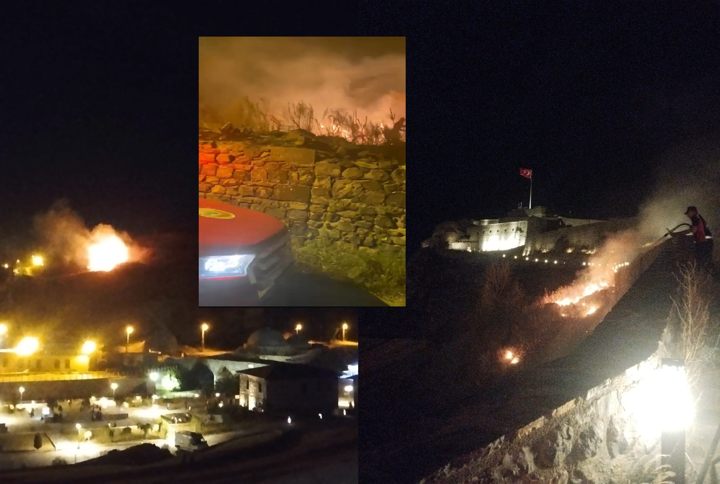 Kars'ta havai fişek yangına neden oldu