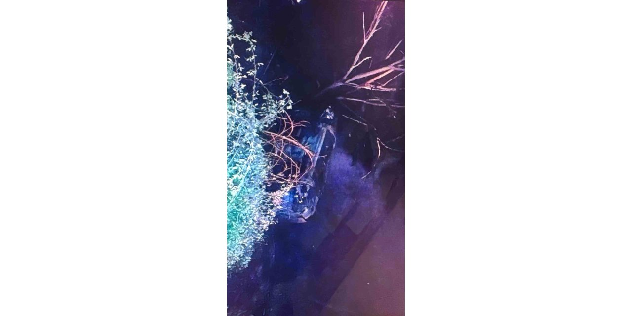 Malatya’da şarampole yuvarlanan araç alev aldı: 1 yaralı