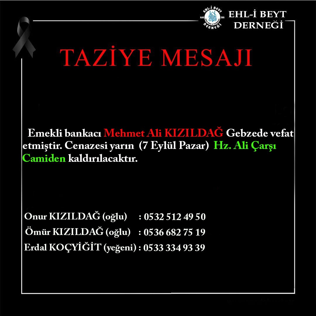 TAZİYE MESAJI