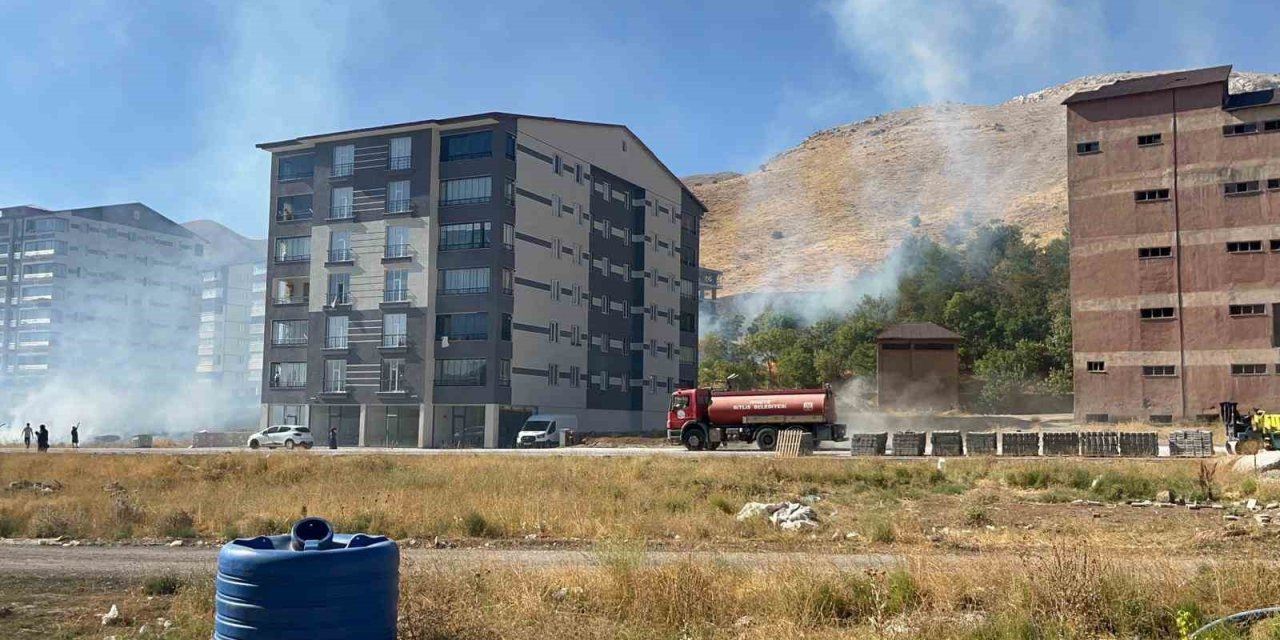 Bitlis’te çıkan yangın ağaçlara zarar verdi