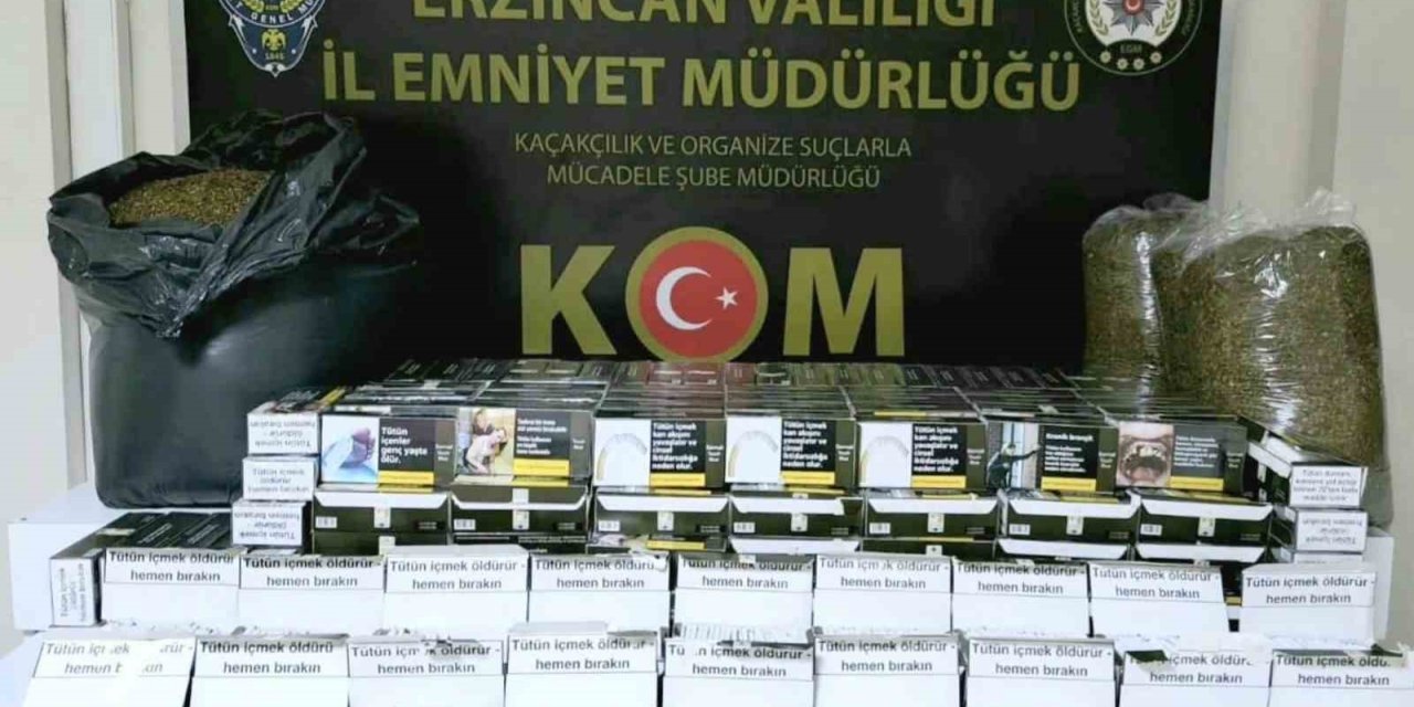 Erzincan’da 50 bin dal makaron, 25 kilo tütün ele geçirildi