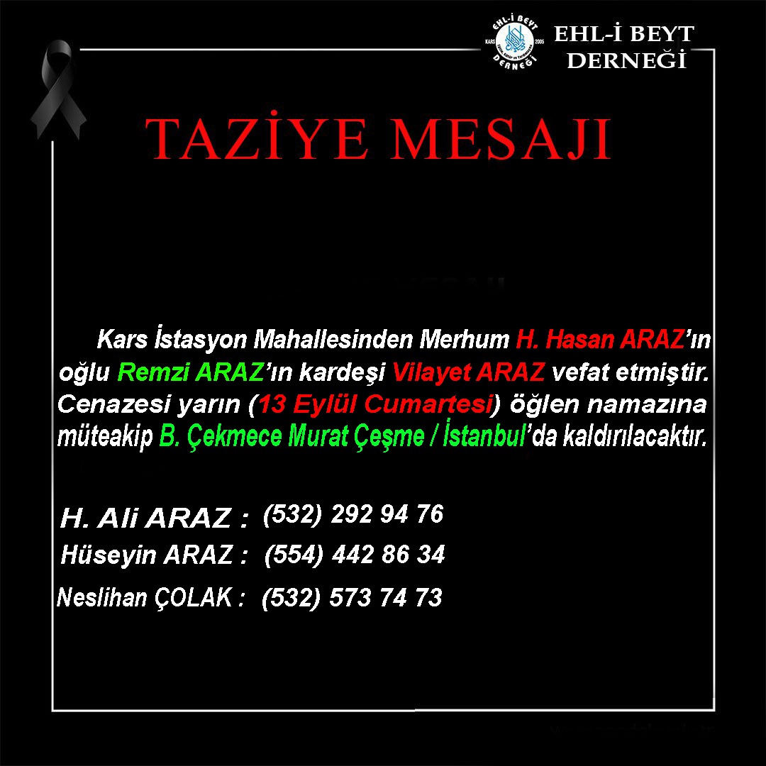 TAZİYE MESAJI