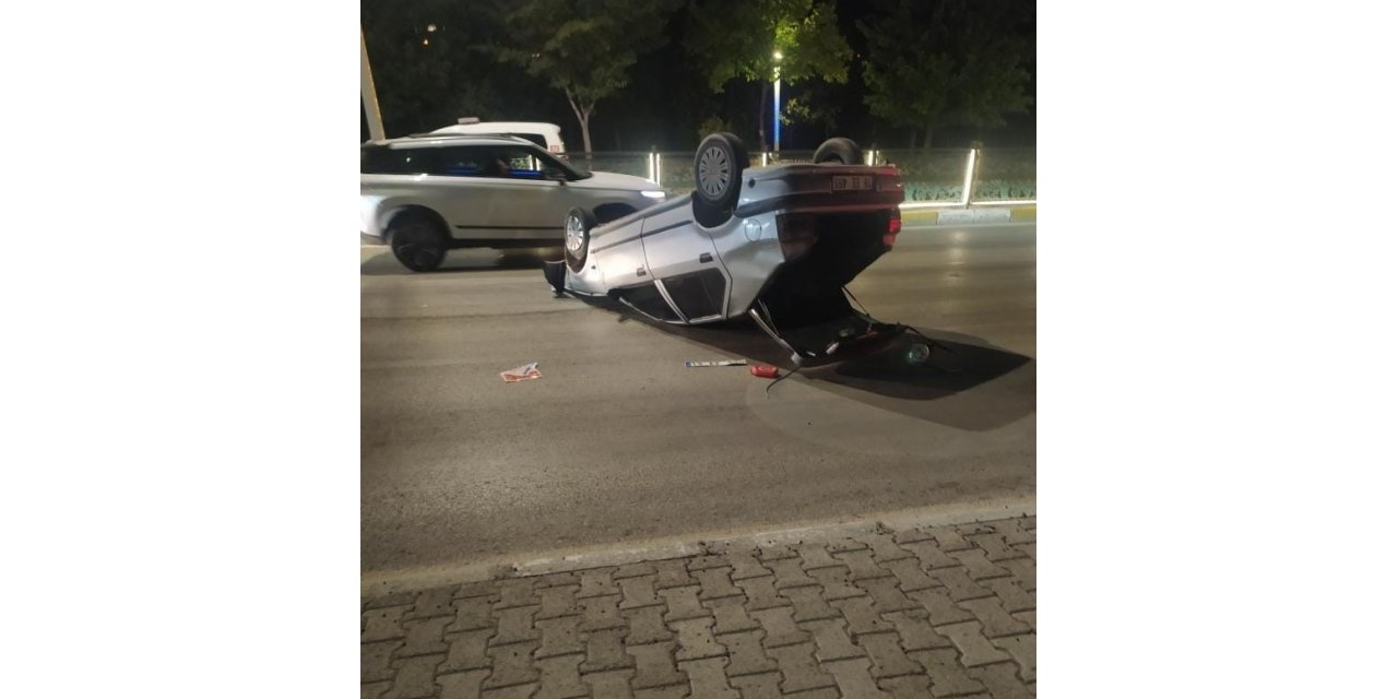 Elazığ’da otomobil takla attı: 1 yaralı