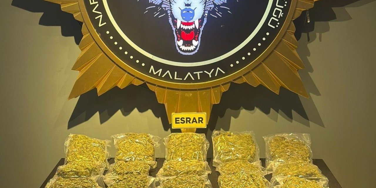 Malatya’da 12 kilo 800 gram esrar ele geçirildi