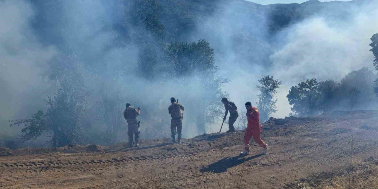 Tunceli’de kırsal alanda çıkan yangın söndürüldü: Soğutma çalışmaları sürüyor