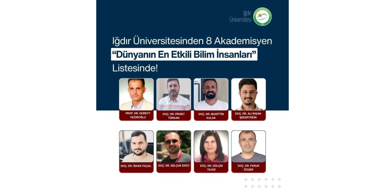 Iğdır Üniversitesinden 8 Akademisyen "Dünyanın En Etkili Bilim İnsanları Listesinde yer aldı