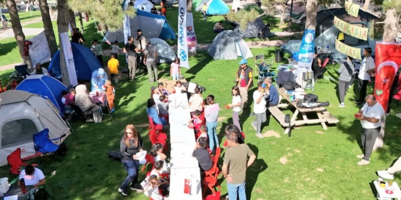 Yeşilyurt’ta aile bağlarını güçlendiren çadır kampı düzenlendi