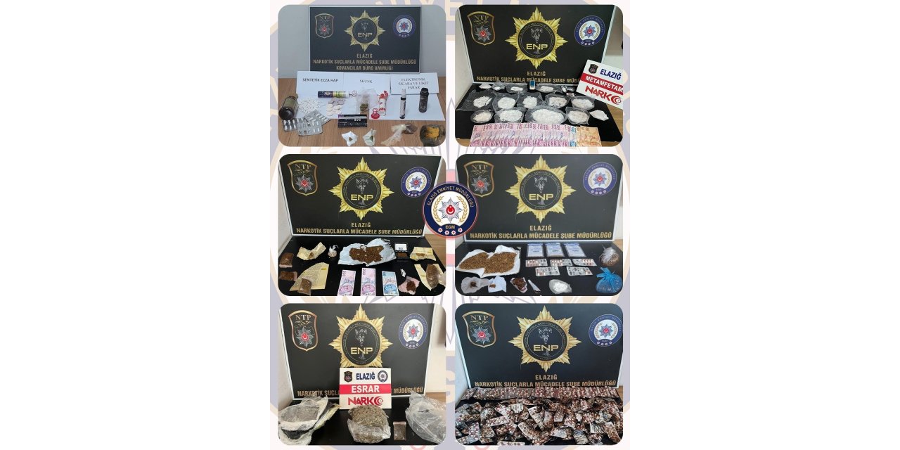 Elazığ’da uyuşturucuya geçit yok: 16 tutuklama