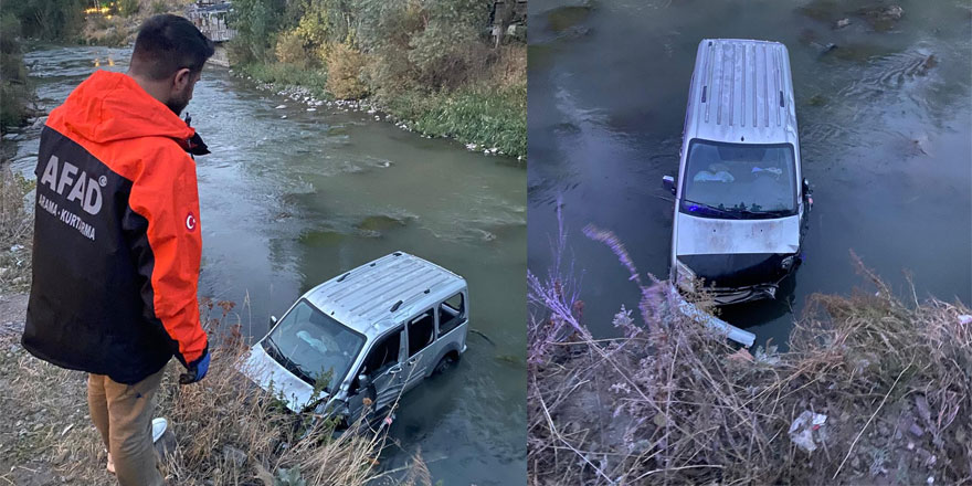 Otomobil Kars Çayı'na düştü: 1 yaralı