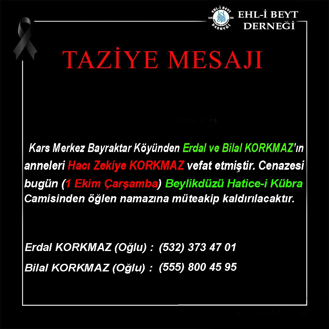 TAZİYE MESAJI