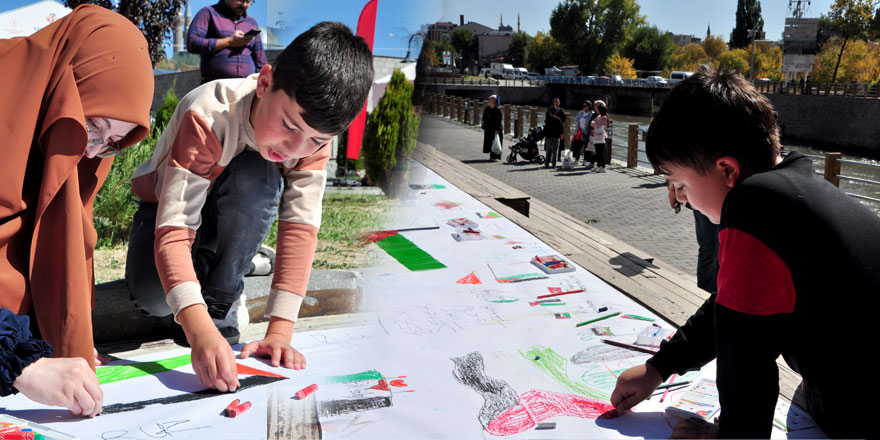 Özgür Filistin'in resmini çizdiler