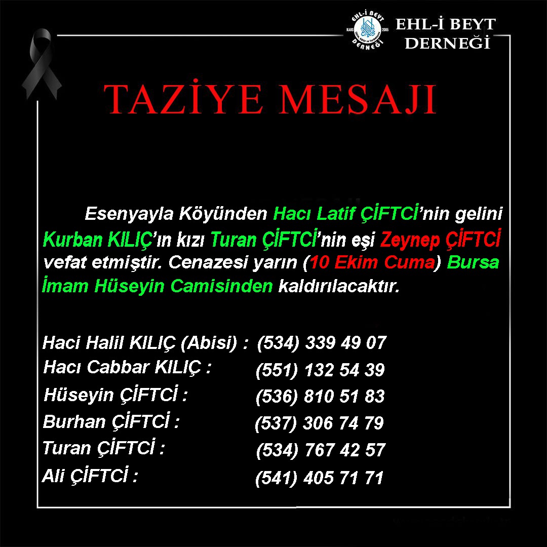 TAZİYE MESAJI