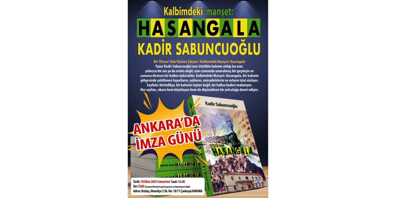 ‘Kalbimdeki manşet: Hasangala’ Ankara’da tanıtılacak