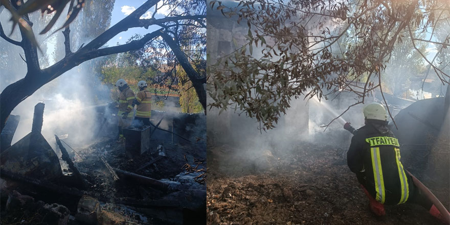 Kars’ta evin çatısında yangın paniği