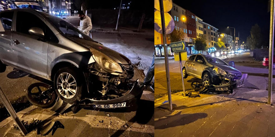 Kars’ta otomobil ile motosiklet çarpıştı