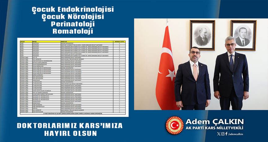 Kars’a 53 yeni doktor atandı