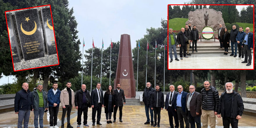 Türk Gazeteciler Bakü'de şehitleri andı