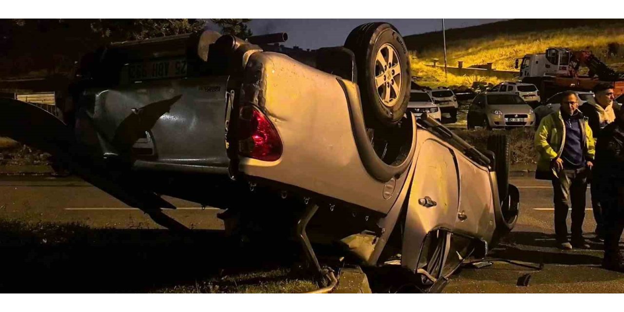 Erzurum’da kamyonet takla attı: 1 yaralı