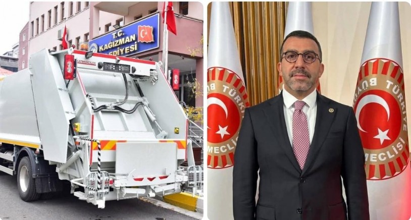 Kağızman Belediyesi'ne yeni çöp toplama aracı kazandırıldı